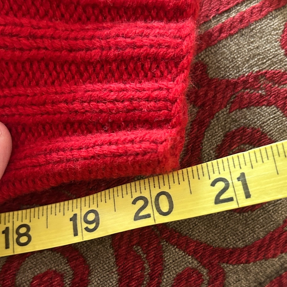 Ralph Lauren MED Red/Green hand knit Fair Isle 100% lambs wool Sweater - Picture 8 of 11